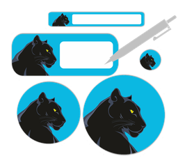 Schulstarter-Set blanko - 90 teilig | Schwarzer Panther - blau