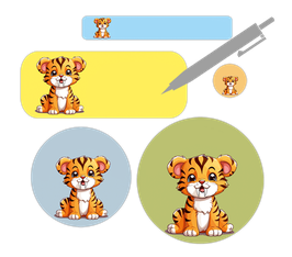 Schulstarter-Set blanko - 90 teilig | Kleiner Säbelzahntiger