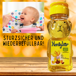 ♥ Kinder Bio-Honigbär mit feinstem Bio-Blütenhonig ♥ der kleine Bär kann immer wieder befüllt werden!