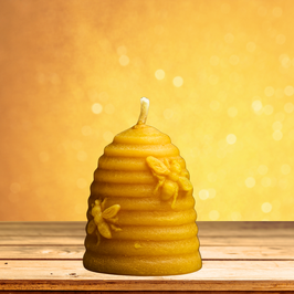 ♥ Bienenwachskerze in Bienenkorb-Form, 100% Natur aus liebevoller Handarbeit♥