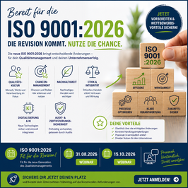 DIN EN ISO 9001:2026 – Die Revision sicher umsetzen und Fit sein, für die neue Generation des Qualitätsmanagements