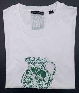 Ak-Männer - organic Bembel-Shirt "grün auf weiß-L"