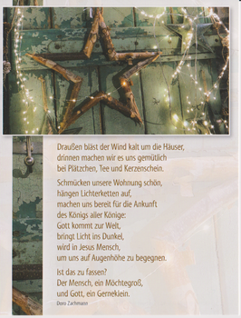 Postkarte GAW - Stern mit Lichterkette - Gott wird in Jesus Mensch