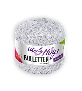 Beilaufgarn Pailletten silberfarben/silberfarbene Pailletten, 25g - Woolly Hugs
