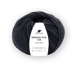 Merino Pur 125 Retro dunkelgrau meliert, Farbe 197 - Pro Lana