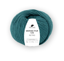 Merino Pur 125 Retro meliert, petrol, Farbe 165 - Pro Lana