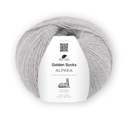 Sockenwolle Golden Socks Alpaka Farbe 91 hellgrau meliert - Pro Lana