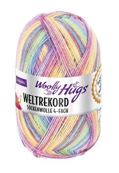 Weltrekord Sockenwolle, Farbe Nr. 01 rainbow - Woolly Hugs