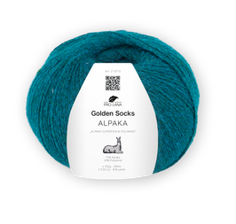 Sockenwolle Golden Socks Alpaka Farbe 69 petrol meliert - Pro Lana