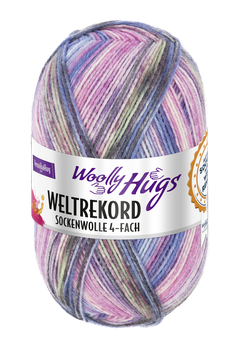 Weltrekord Sockenwolle, Farbe Nr. 04 pink/blau - Woolly Hugs