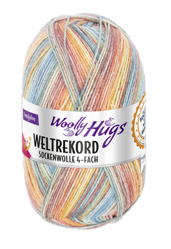 Weltrekord Sockenwolle, Farbe Nr. 02 orange/petrol - Woolly Hugs