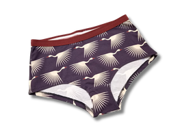Bio-Damen-Hipster "Kranichflug violett", MoodySous, Größe 40 High Waist