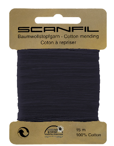 Baumwoll-Stopfgarn schwarz, Farbe 3, 15 m - Scanfil