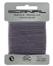 Stopfwolle dunkelgrau meliert, Farbe 54, 15 m - Scanfil