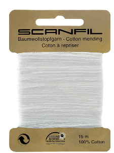 Baumwoll-Stopfgarn weiß, Farbe 2, 15 m - Scanfil