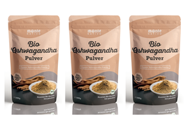 3 X Bio Ashwagandha Pulver von Monte Nativo – 700g Premium Qualität - Wurzel Pulver gemahlen - Indischer Ginseng - Schlafbeere - Withania Somnifera - Bio zertifiziert aus Indien - Laborgeprüft