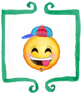 Palloncino Mylar Emoticon Con Cappellino