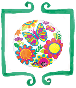 Palloncino Mylar Fiori e farfalle