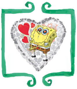 Palloncino mylar Spongebob cuore 18"/45cm