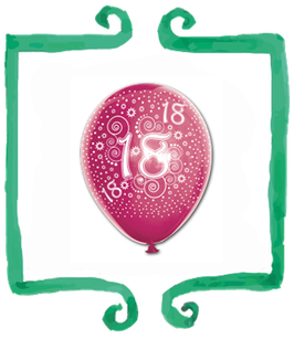 Palloncini in lattice stampati 18 Anni  - 12"/30 cm - 10 pezzi