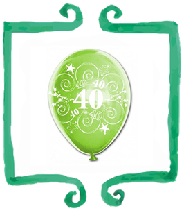 Palloncini in lattice stampati 40 Anni -  12"/30cm - 10 pezzi