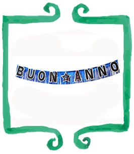 Festone Buon Anno nero e argento - 3 mt