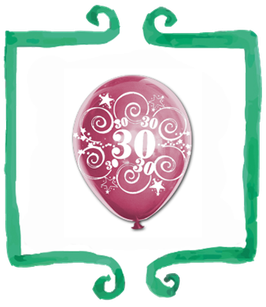 Palloncini in lattice stampati 30 Anni - 12"/30cm - 10 pezzi