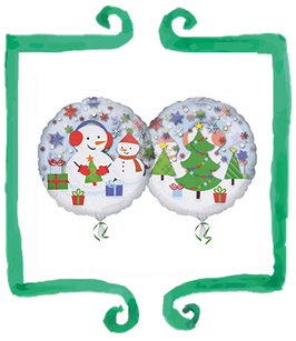 Palloncino Mylar Sfera Pupazzi di Neve - 26 in (66 cm)