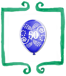 Palloncini in lattice stampati 50 Anni - 12"/30cm - 10 pezzi