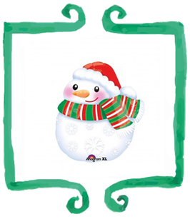 Palloncino Mylar Pupazzo di Neve - 14 in x 17 in (35 cm x 43 cm)