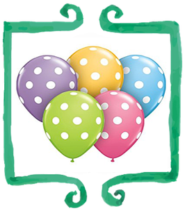 Palloncini in lattice stampati Pois 12"/30cm - 10 pezzi