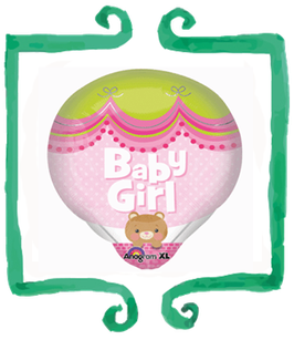 Palloncino Nascita Mongolfiera rosa