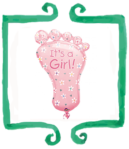 Palloncino Nascita Piede It's a Girl rosa