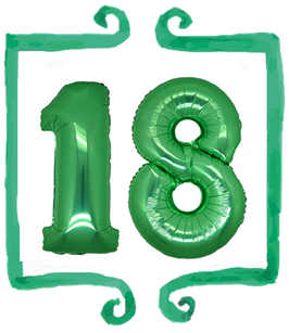 Palloncino Mylar numero 18 grande - 100 cm