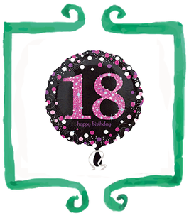 Palloncino 18 anni Rosa e nero
