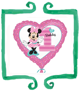 Palloncino 1 st Birthday Minnie Cuore