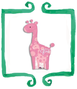 Palloncino Nascita Giraffa It's a Girl rosa