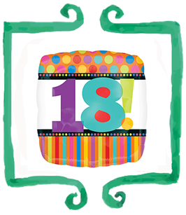 palloncino 18 anni quadrato