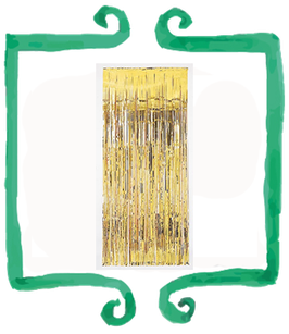 Decorazione a tenda oro - 1 x 2 mt