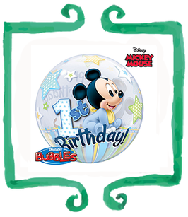 Palloncino Bubble Happy Birthday Baby Topolino