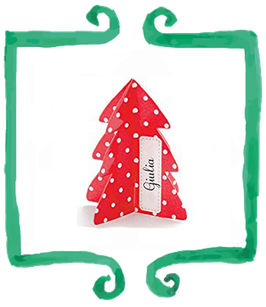Segnaposto natalizio in carta a forma di albero - 6 pezzi