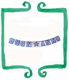 Festone Buon Anno blu e argento - 3 mt