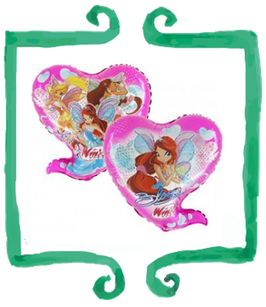 Palloncino Mylar Winx a forma di cuore 26"/66cm