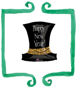 Palloncino Mylar Cappello Happy New Year! - 18 in (45 cm)