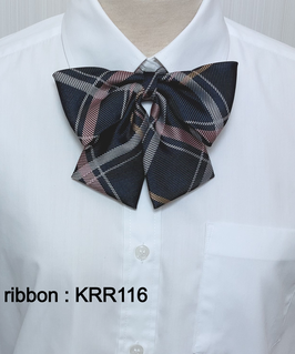 KRR116　ﾘﾎﾞﾝ（大柄ﾁｪｯｸﾈｲﾋﾞｰ）
