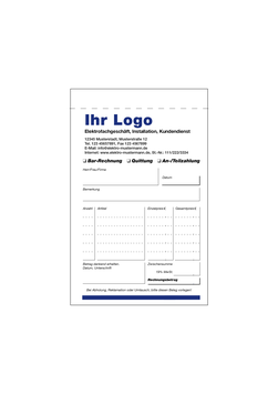 Bar-Rechnung / Quittung