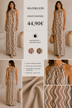 Maxikleid *WAVES BEIGE