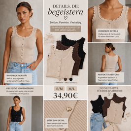 Feinripp- Top mit Herzchen
