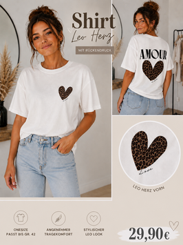 Shirt *LEO-HERZ WEISS-BRAUN