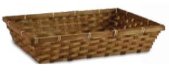 10 Cestine bambu' leggera noce rettangolare cm38x30x9